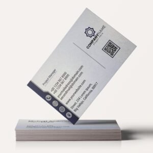 Business Cards on Metallic Board