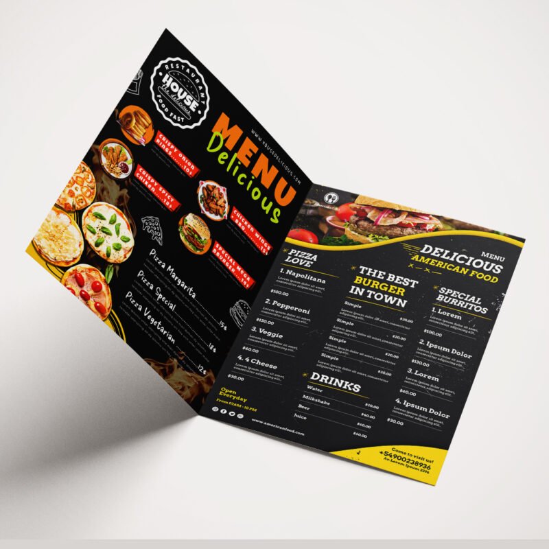 Folded Menu Cards