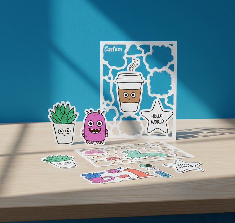 Custom shape stickers & labels